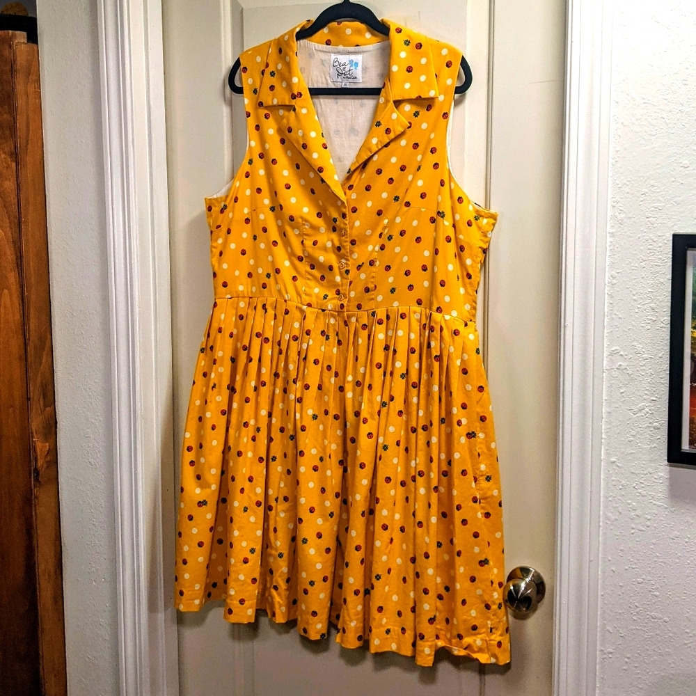 Modcloth Polka Dot Ladybug Dress Size 2x